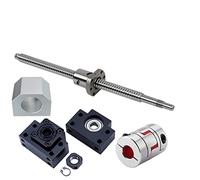 Coavoo Vis à billes SFU1204, 1 880 mm, filetage à bille C7 sans jeu, avec écrou à filetage à billes avec support BK10 / BF10 et kit d'embrayage de 5 x 8 mm + boîtier d'écrou DSG12H pour CNC