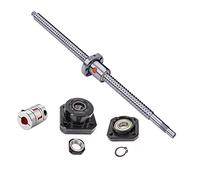 Coavoo Vis à billes SFU1204 2032 mm, pas fileté, filetage à billes C7 sans jeu, avec écrou à filetage à billes avec support FK10 / FF10 et kit d'embrayage de 5 x 8 mm pour CNC