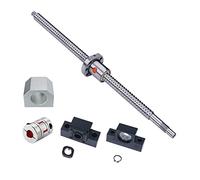 Coavoo Vis à billes SFU1204 870 mm, pas fileté, filetage à billes C7, sans jeu, avec écrou à filetage à billes avec support EK10/EF10 et kit d'embrayage de 5 x 8 mm + boîtier d'écrou DSG12H CNC