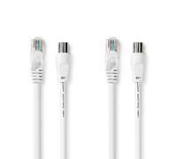 Coax & Cat6 Combi Cable with IEC (Koax) and RJ45 Connectors | Nickel Plated