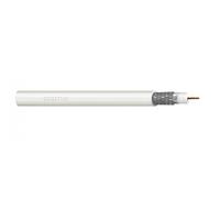 Coaxial cable DIGITUS RG-6, 75 Ohm, shield (2 x foil + 77% coverage braid), Eca, PVC, 100m, white