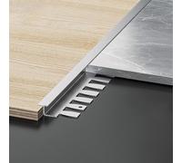 Coayuou Baguette Carrelage Flexible Profil Finition Parquet Aluminium 90cm* 3 Pièces Profilé De Transition Parfait pour L'installation Facile dans Les Espaces Restructurés(Silver,AU14)