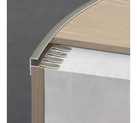 Coayuou Baguette D Angle Aluminium 90cm* 3 Pièces Bord De Marche Escalier Flexible Bordure Carrelage en F pour des Bordures Impeccables, Idéale pour Cuisine, Salle De Bain(Champagne,8mm)