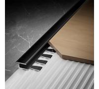 Coayuou Baguette De Finition Carrelage Mural 90cm* 3 Pièces Barre D'écartement Flexible Profil Alu Carrelage Durable pour Le Bricolage Extérieur Et La Construction De Meubles(Black,12.5mm)