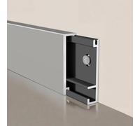 Coayuou Baguette De Finition en Aluminium Lot De 2 X 125 Cm, Moulure Murale Protectrice Durable avec Protection De Sol 1:1 pour Parquet Stratifié, Salon Et Bureau(Titanium Gray,8cm)