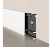 Coayuou Baguette De Finition en Aluminium Lot De 2 X 125 Cm, Moulure Murale Protectrice Durable avec Protection De Sol 1:1 pour Parquet Stratifié, Salon Et Bureau(White,6cm)
