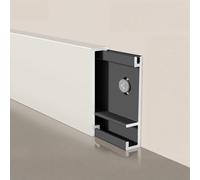 Coayuou Baguette De Finition en Aluminium Lot De 2 X 125 Cm, Moulure Murale Protectrice Durable avec Protection De Sol 1:1 pour Parquet Stratifié, Salon Et Bureau(Cocoa Custard,8cm)