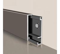 Coayuou Baguette De Finition en Aluminium Lot De 2 X 125 Cm, Moulure Murale Protectrice Durable avec Protection De Sol 1:1 pour Parquet Stratifié, Salon Et Bureau(Moonlight Gray,4cm)