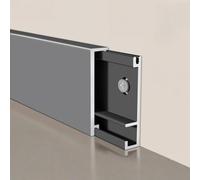 Coayuou Baguette De Finition en Aluminium Lot De 2 X 125 Cm, Moulure Murale Protectrice Durable avec Protection De Sol 1:1 pour Parquet Stratifié, Salon Et Bureau(Gentleman Gray,8cm)
