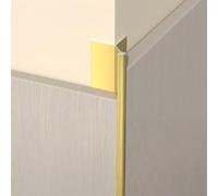 Coayuou Baguette De Finition Pour Carrelage Aluminium Baguette Carrelage Bordures D’Angle 8-16 mm, 90 cm X 3, Antirouille, Décorative Pour Salon Et Couloir(Orange-Gold,16mm)