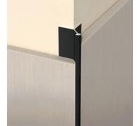 Coayuou Baguette De Finition Pour Carrelage Aluminium Baguette Carrelage Bordures D’Angle 8-16 mm, 90 cm X 3, Antirouille, Décorative Pour Salon Et Couloir(Black,8mm)