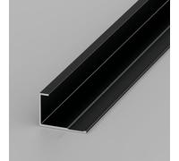Coayuou Baguette Finition Carrelage 100cm* 3 Pièces Profilé Aluminium en C Baguette De Sol Élégance Et Protection pour Vos Bords De Carrelage, Facile À Installer(Black,6.5mm)