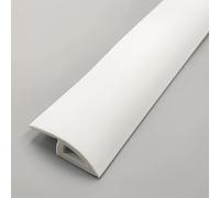 Coayuou Bande De Finition De Sol en PVC 200 Cm Barre De Seuil Et Profil De Transition Strip De Protection Imperméable pour Moquette Réparation Et Protection des Bords De Revêtement(White,A3510)