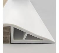 Coayuou Bande De Finition De Sol en PVC 200 Cm Barre De Seuil Et Profil De Transition Strip De Protection Imperméable pour Moquette Réparation Et Protection des Bords De Revêtement(White,A5010)