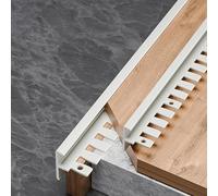Coayuou Bande De Finition De Sol Stratifié en Aluminium Forme F Profilé De Nez De Marche Flexible Barre De Transition pour Sols Carrelage Et Bois Épaisseur 5-18 Mm 90 Cm* 3 Pièces(Apricot Gray,15mm)
