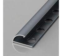 Coayuou Bande De Finition En Aluminium Pour Carrelage - Angle Courbé, Panneau Mural 10/12 Mm, Embout 100 Cm X 2, Étanche, Pour Salle De Bain Et Cuisine(Gentleman Gray,10mm)