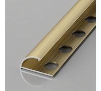 Coayuou Bande De Finition En Aluminium Pour Carrelage - Angle Courbé, Panneau Mural 10/12 Mm, Embout 100 Cm X 2, Étanche, Pour Salle De Bain Et Cuisine(Brushed Bronze,12mm)