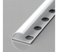 Coayuou Bande De Finition En Aluminium Pour Carrelage - Angle Courbé, Panneau Mural 10/12 Mm, Embout 100 Cm X 2, Étanche, Pour Salle De Bain Et Cuisine(Silver,12mm)