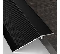 Coayuou Barres De Seuil en Aluminium 90 Cm*3, Profilé De Transition pour Sol Stratifié, Bande De Jonction Réglage De Hauteur 0,8 À 4 Cm, pour Portes Et Différences De Niveau(Black,10cm)