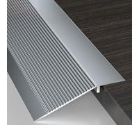 Coayuou Barres De Seuil en Aluminium 90 Cm*3, Profilé De Transition pour Sol Stratifié, Bande De Jonction Réglage De Hauteur 0,8 À 4 Cm, pour Portes Et Différences De Niveau(Gentleman's Grey,10cm)