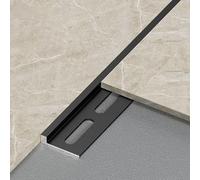Coayuou Bordure Carrelage Profil Finition 100cm* 3 Pièces Baguette Aluminium Design Raffiné pour Parquet Et Carrelage, S’adapte À Tous Types De Pièces, Modernisez Vos Espaces(Black,20mm)