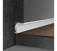 Coayuou Lot de 2 moulures et garnitures en aluminium pour plinthes de sol - 100 cm - Décoration murale et d'angle intérieur - Facile à nettoyer - Idéal pour le bureau et la maison (Blanc-B)