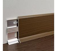 Coayuou Lot de 2 plinthes en aluminium avec aspect bois - 125 cm - Profilé de finition étanche pour sol et mur, convient pour cuisine, salle de bain et salon (KA5611)