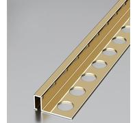 Coayuou Lot de 2 profilés de panneau mural et de bord de carrelage en aluminium - 122 cm - Barre de finition et de protection des bords - Pour carrelage de 6 à 12 mm - Profil carré - Pour salle de