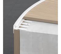 Coayuou Lot de 3 garnitures de bord métalliques 90 cm en aluminium pliables en forme de F pour escaliers en bois et carrelage pour des marches sûres, solution durable et élégante (blanc, 15 mm)