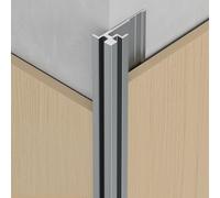 Coayuou Lot de 3 profilés de finition de carrelage en aluminium - 100 cm - Embout de panneau mural - Pour barre de protection d'angle de 5 à 15 mm - Pour carrelage et revêtement mural - Profilé des