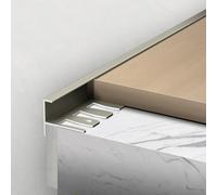Coayuou Lot de 3 profilés de nez de marche en aluminium - 5 à 18 mm - Flexible - Rail de carrelage et protection des bords - 90 cm - Protection d'escalier et profil de transition de sol pour sols en