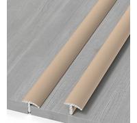 Coayuou Lot de 3 profilés de transition en aluminium pour sol stratifié - 90 cm - Avec réglage en hauteur de 0 à 7 mm - Pour bureau, salon et couloir (doré, 20 mm)