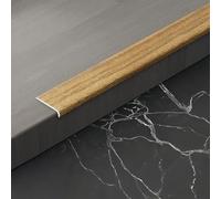 Coayuou Lot de 3 protections de bords de carrelage en aluminium, en forme de L, 90 cm, pour mur et sol, aspect bois, idéales pour la maison, le bureau et les zones très fréquentées (style 7, 20 x 8 mm