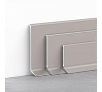 Coayuou Lot de 4 plinthes de protection en aluminium 125 cm x 4 plinthes robustes, montage facile, barre de finition décorative murale et de sol pour sols stratifiés et en bois (gris brunâtre, 8 cm)