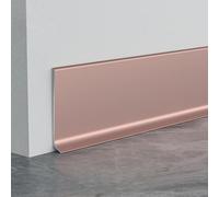 Coayuou Lot de 4 plinthes en aluminium de 125 cm - Protection de sol durable et bord mural décoratif - Pour sols stratifiés et en bois - Montage facile pour la maison (or rose, 8 cm)