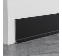 Coayuou Lot de 4 plinthes en aluminium de 125 cm - Protection de sol durable et bord mural décoratif - Pour sols stratifiés et en bois - Montage facile pour la maison (noir, 4 cm)