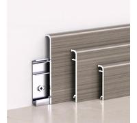 Coayuou Plinthe D’Angle en Alliage D’Aluminium Finition Grain Bois, 125 Cm X 2 Pièces, Profilé De Finition pour Plinthe Et Panneau Mural, pour Bureau Et Espaces Commerciaux(Style 4,6cm)