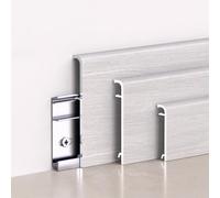 Coayuou Plinthe D’Angle en Alliage D’Aluminium Finition Grain Bois, 125 Cm X 2 Pièces, Profilé De Finition pour Plinthe Et Panneau Mural, pour Bureau Et Espaces Commerciaux(Style 7,8cm)