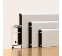 Coayuou Plinthe De Finition en Aluminium 125 Cm - Lot De 2, Protection Murale Et Profil De Chant De Sol pour Parquet Stratifié Et Sols en Bois, Moulure Protectrice pour Salon(Style 4,10cm)