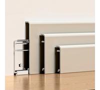 Coayuou Plinthe De Finition en Aluminium 125 Cm - Lot De 2, Protection Murale Et Profil De Chant De Sol pour Parquet Stratifié Et Sols en Bois, Moulure Protectrice pour Salon(Style 5,8cm)