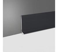 Coayuou Profil De Protection De Plinthe en Alliage D’Aluminium Anodisé - 125 Cm X4 - Moulure De Finition Murale Décorative Protection des Bords De Sol pour Parquet Stratifié(Black,8cm)
