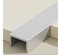 Coayuou Profile Carrelage Profile en U 100cm* 3 Pièces Baguette Alu Profilé De Finition Solution Pratique pour Protéger Les Bords De Carrelage dans Votre Cuisine Ou Salle De Bain(Silver,60mm)