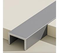 Coayuou Profile Carrelage Profile en U 100cm* 3 Pièces Baguette Alu Profilé De Finition Solution Pratique pour Protéger Les Bords De Carrelage dans Votre Cuisine Ou Salle De Bain(Gray,80mm)