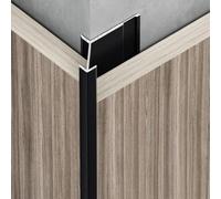 Coayuou Profilé D’Angle en Aluminium pour Panneaux Muraux, Joint pour Carrelage 8,5-12,5 Mm, 100 Cm X 3 Pcs, Finition en V Encastrée pour Salle De Bain, Cuisine Et Chambre(Black,8.5mm)