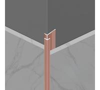 Coayuou Profilé D’Angle Extérieur en Aluminium pour Carrelage 4,5-18,5 Mm - Profilé De Finition Et Baguette De Protection Murale Anti-Choc, 100 Cm Lot De 3(Rose Gold,15.5mm)