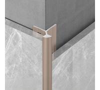Coayuou Profilé d'angle en aluminium pour carrelage mural - Pour carreaux de 4 à 14 mm - Profil de protection rond - 100 cm x 2 pièces - Barre décorative pour hôtels et appartements (or rose, petit)
