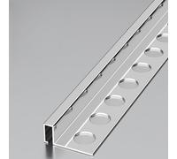 Coayuou Profilé De Finition pour Carrelage en Aluminium, 122 Cm X 2 Pièces, Protection De Bord pour Carreaux 6 À 12 Mm, Baguette De Finition À Bord Carré Élégant(Silver,10mm)