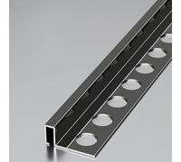 Coayuou Profilé De Finition Pour Carrelage En Aluminium, 122 Cm X 2 Pièces, Protection De Bord Pour Carreaux 6 À 12 Mm, Baguette De Finition À Bord Carré Élégant(Black,12mm)