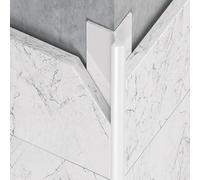 Coayuou Profilé De Finition Pour Carrelage En Aluminium - Cornière D’angle Universelle Pour Carreaux 5-15 Mm, 100 Cm X 3 Pièces, Pour Usage Résidentiel Et Commercial(White,C)