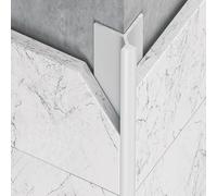 Coayuou Profilé De Finition Pour Carrelage En Aluminium - Cornière D’angle Universelle Pour Carreaux 5-15 Mm, 100 Cm X 3 Pièces, Pour Usage Résidentiel Et Commercial(Diamond White,G)